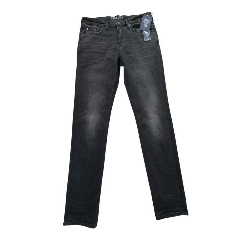 Prps Le Sabre Slim Straight Stretch Denim Jeans Black Stone Wash Men 32 NWT